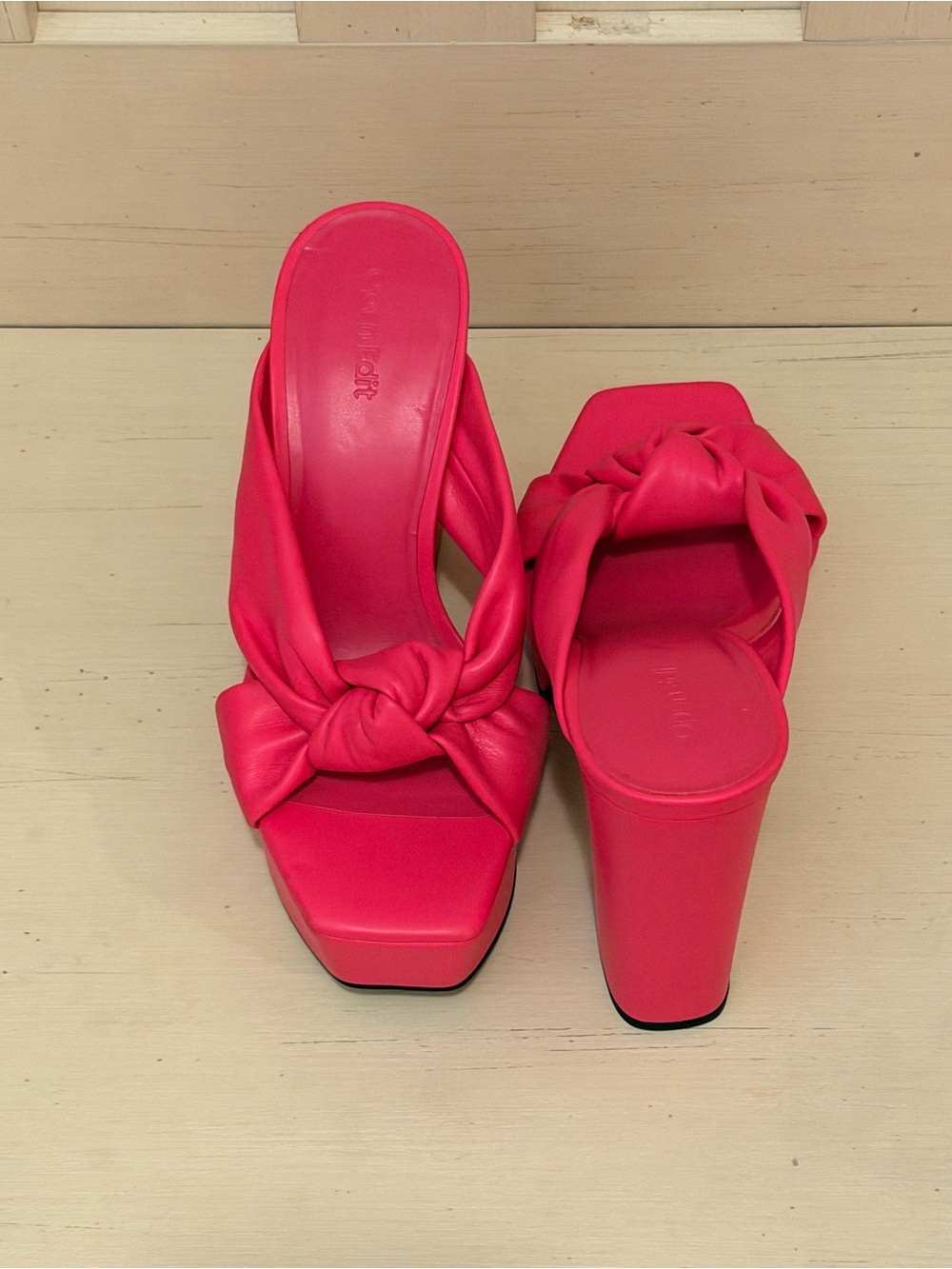 Open Edit Pink Knotted Platform Sandal l Brand New- No Box